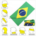 La bandera nacional promocional de Brasil imprimió un pañuelo de microfibra de estilo sin costuras color ante